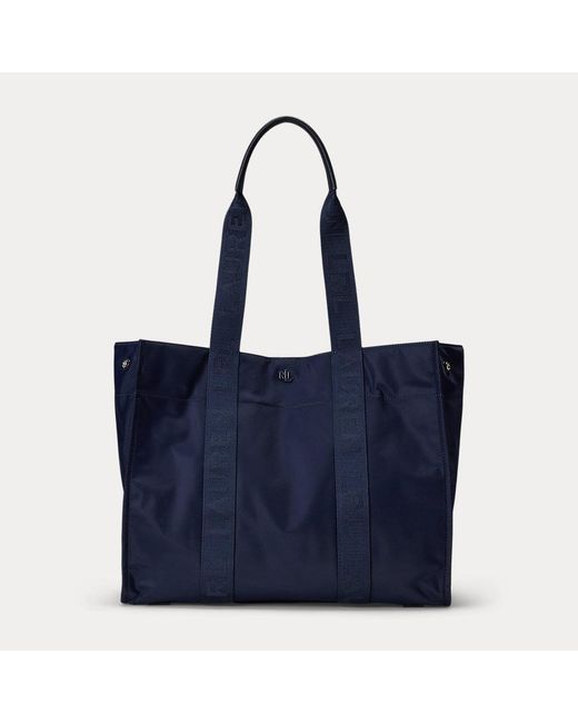 Ralph Lauren Blue Nylon Extra-Large Stevie Tote Bag