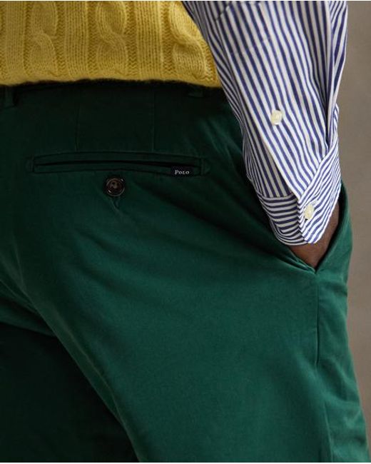 Ralph Lauren Green Jarrett Slim Fit Sateen Trouser for men