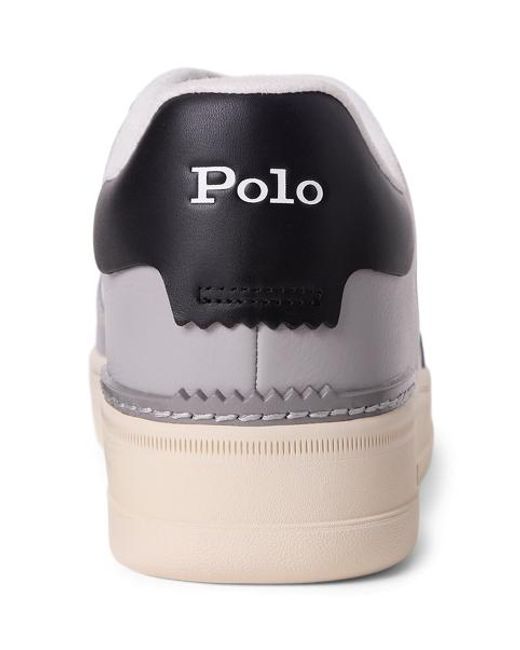 Polo Ralph Lauren Gray Masters Court Leather Trainer for men