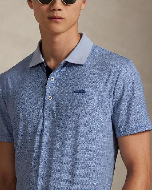Ralph Lauren Tailored-Fit Performance-Poloshirt in Blue für Herren