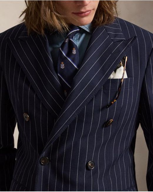 Polo Ralph Lauren Blue Polo Tailored Fit Pinstripe Twill Suit for men
