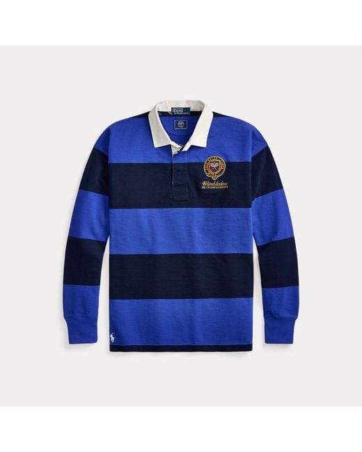 Polo Ralph Lauren Blue Wimbledon Striped Rugby Shirt for men