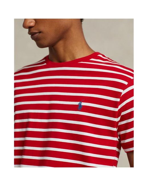 Ralph Lauren Red Classic Fit Striped Jersey T-shirt for men