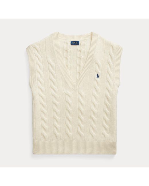 Polo Ralph Lauren Natural Cable-Knit Sleeveless Jumper
