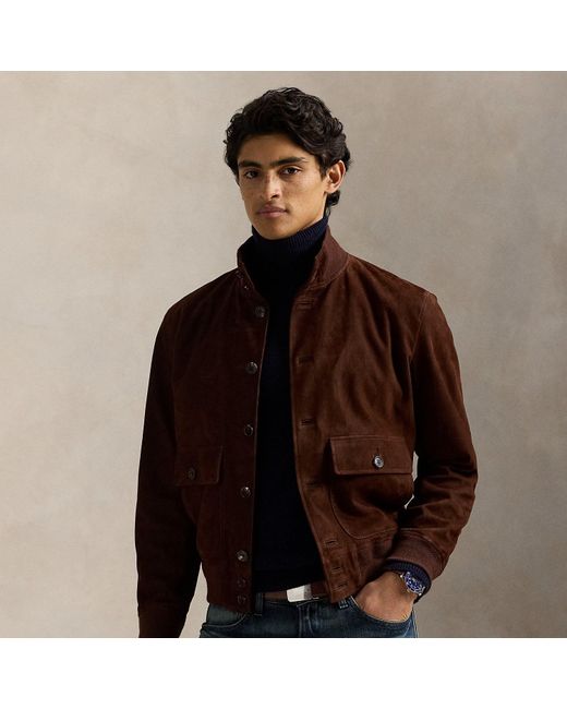 Polo Ralph Lauren Suede Jacket in Black for Men | Lyst UK