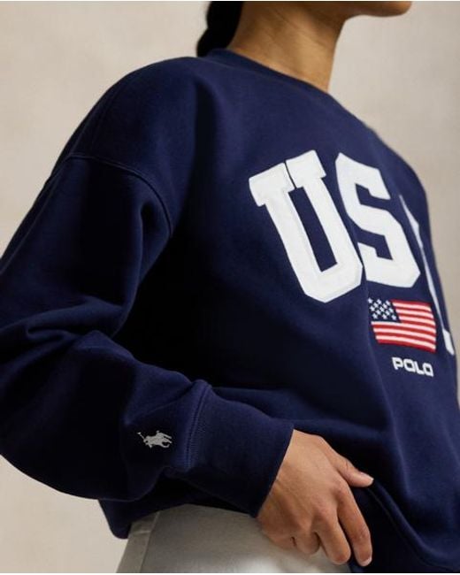 Polo Ralph Lauren Blue Vintage Fit Flag Fleece Sweatshirt for men