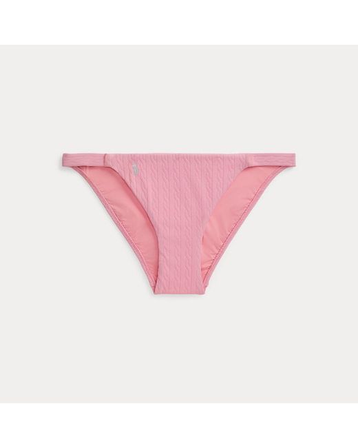 Polo Ralph Lauren Pink Gesmokte Hipster-Bikinihose mit Blumen