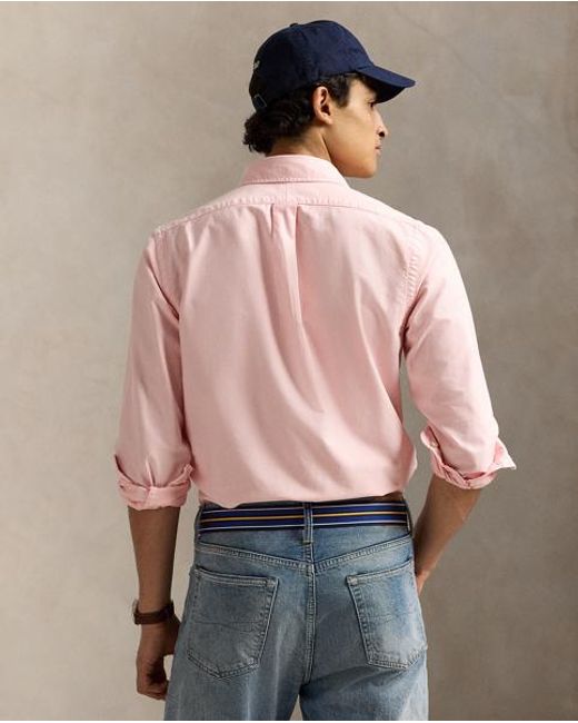 Polo Ralph Lauren Pink Classic Fit Mineral-Dyed Oxford Shirt for men