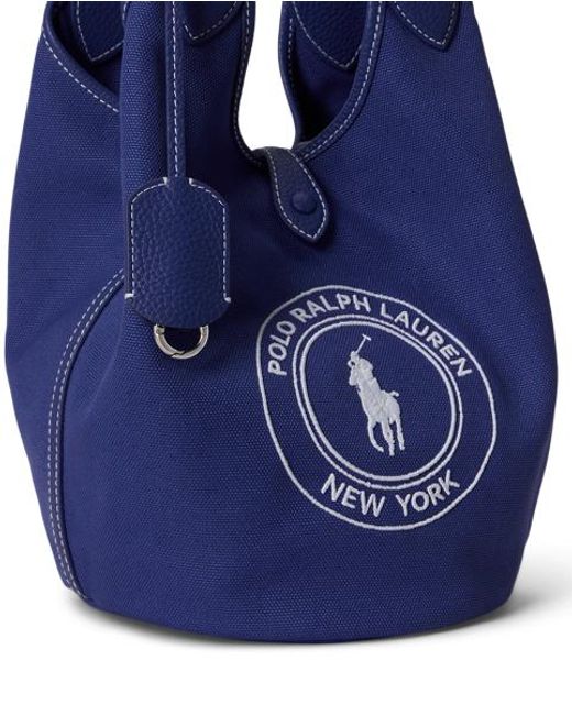 Polo Ralph Lauren Blue Canvas Polo Play Logo Tote