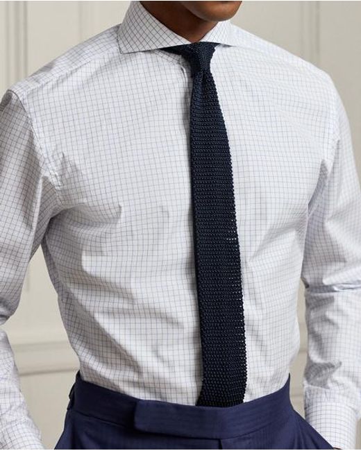 Ralph Lauren White Tattersall Twill Shirt for men