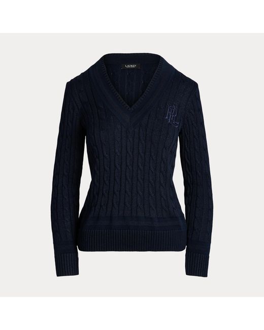 Ralph Lauren Blue Cable-knit Cricket Jumper