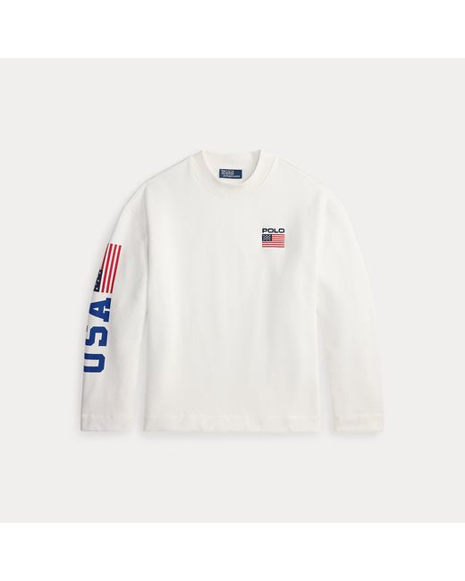 Polo Ralph Lauren White Flag Fleece Mockneck for men