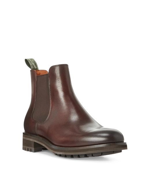 ralph lauren brown leather boots