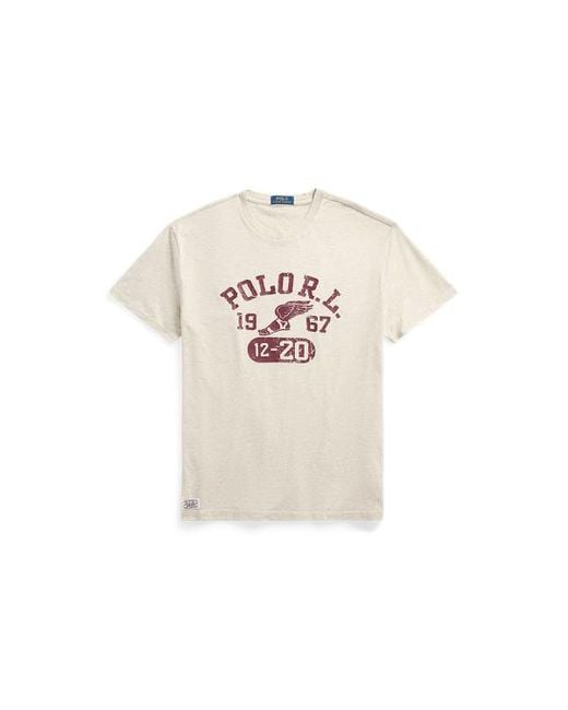 Camiseta de punto Classic Fit estampada Polo Ralph Lauren de hombre de color White