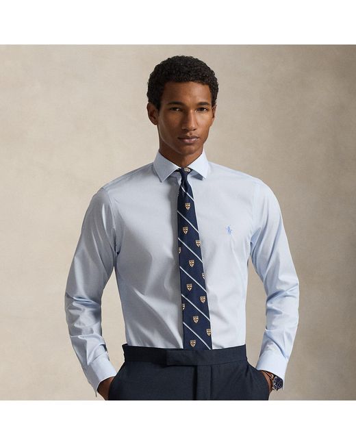 Polo Ralph Lauren Blue Custom Fit Striped Poplin Shirt for men