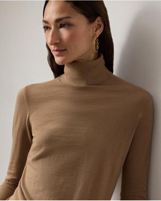 Ralph Lauren Brown Cashmere Roll Neck Jumper