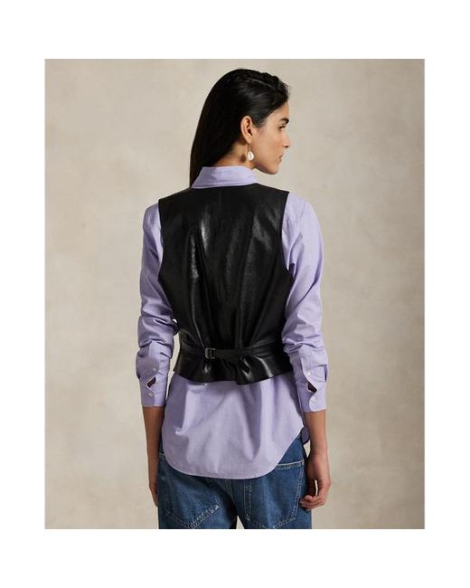 Gilet in pelle di Polo Ralph Lauren in Black