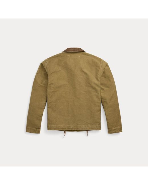 RRL Green Corduroy-collar Cotton Deck Jacket for men