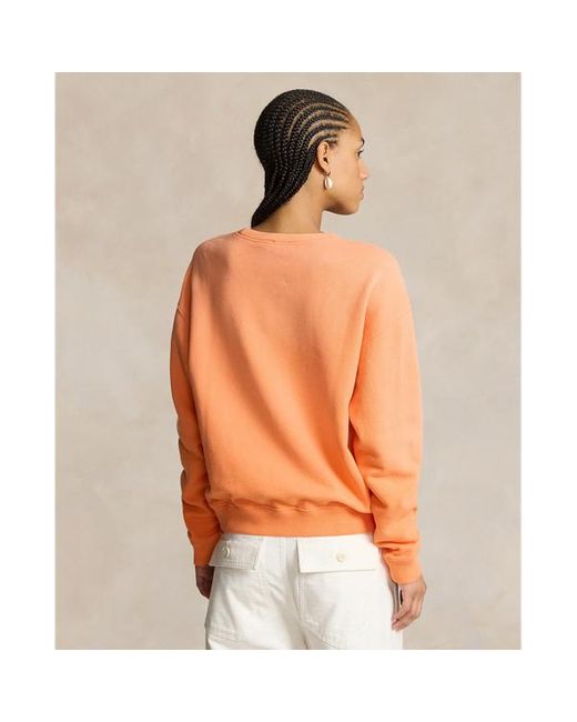 Jersey de felpa ligera y cuello redondo Polo Ralph Lauren de color Orange