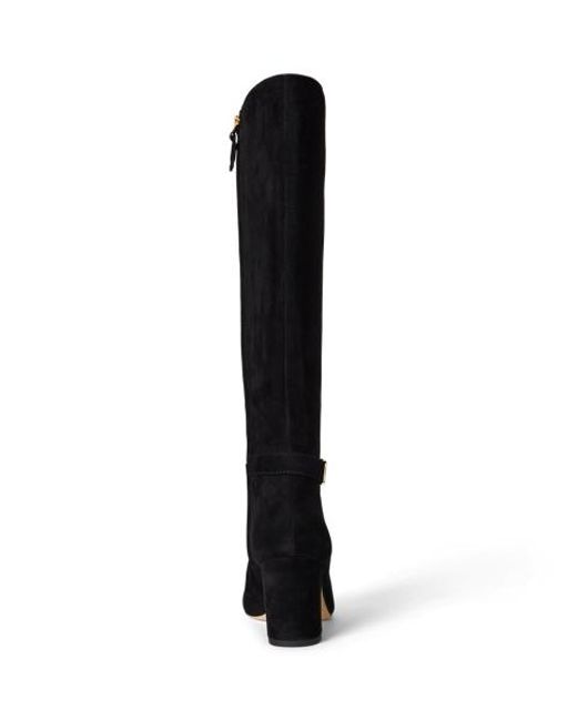 Bottes Hautes À Talon Kellie En Daim Ralph Lauren en coloris Black
