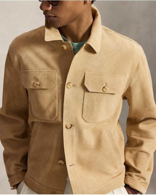 Polo Ralph Lauren Natural The Ashdale Suede Shacket for men