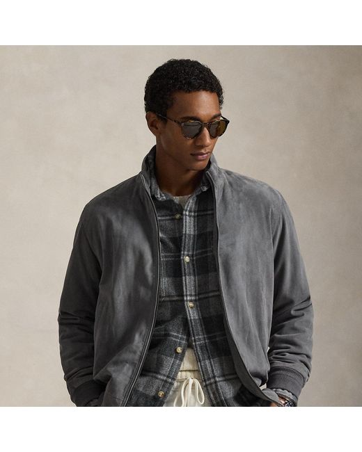 Ralph Lauren Gray The Charleton Suede Jacket for men