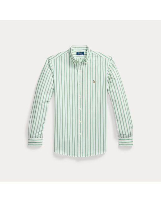 Polo Ralph Lauren Blue Slim Fit Striped Oxford Shirt for men