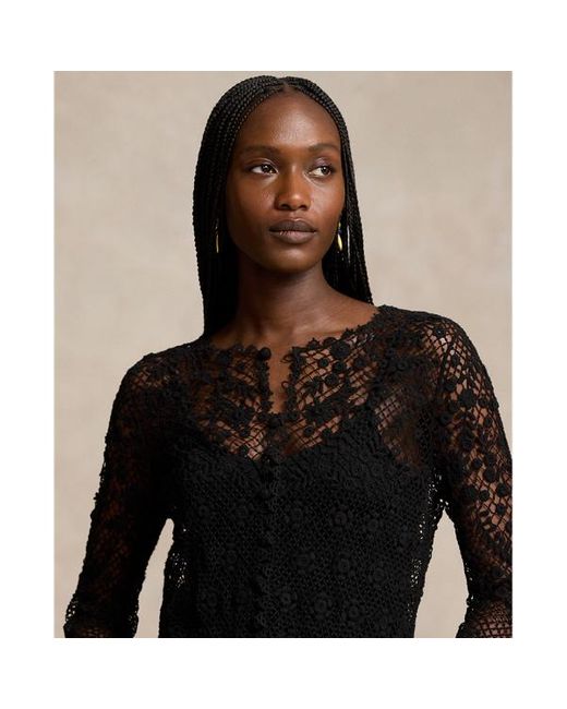 Ralph Lauren Lace Blouse in Black Lyst UK