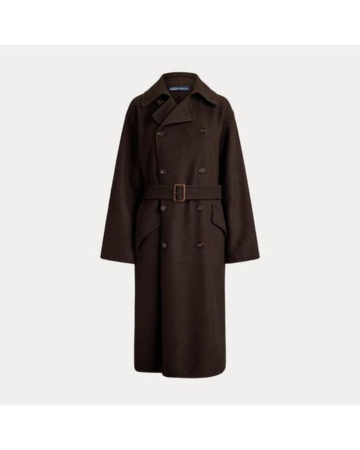 Polo Ralph Lauren Brown Double-Breasted Cashmere Trench Coat