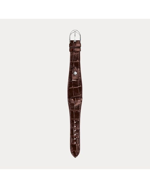 Ralph Lauren White Medium Stirrup Caiman Watch Strap for men