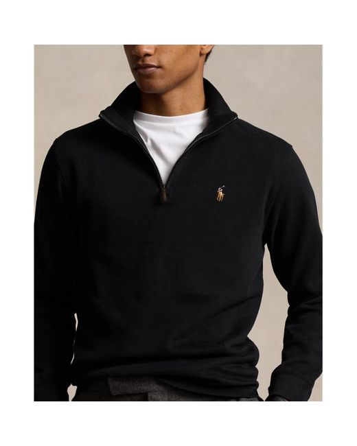 Polo Ralph Lauren Estate rib Quarter zip Pullover in Black for Men Lyst UK