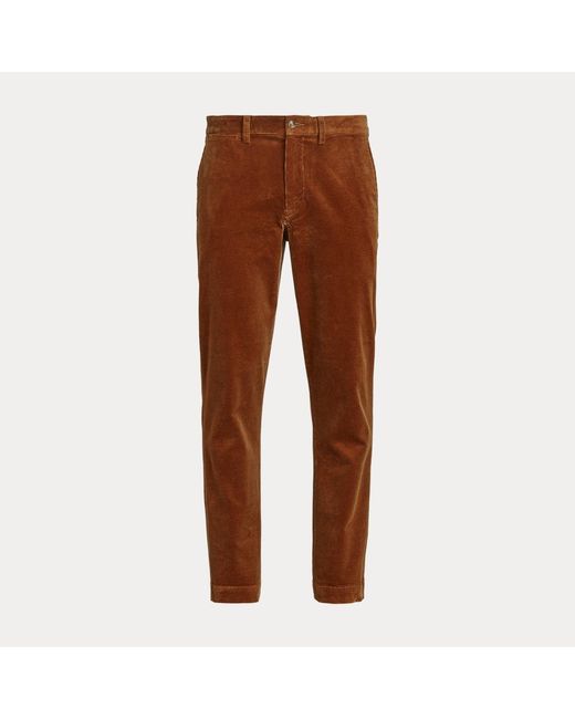 Polo Ralph Lauren Brown Straight Fit Stretch Corduroy Trousers for men