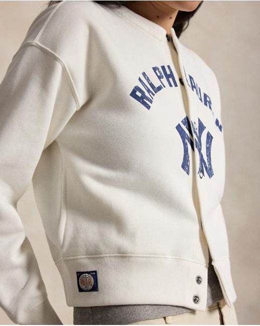 Polo Ralph Lauren White Polo Ralph Lauren Lauren Yankees Cardigan