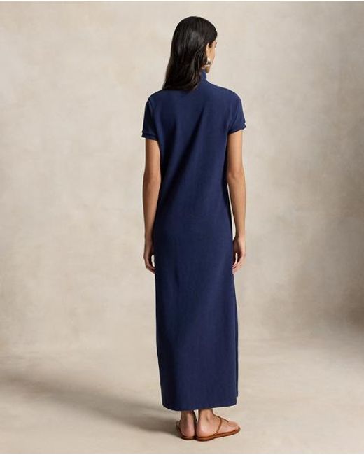 Polo Ralph Lauren Blue Cotton Mesh Polo Dress