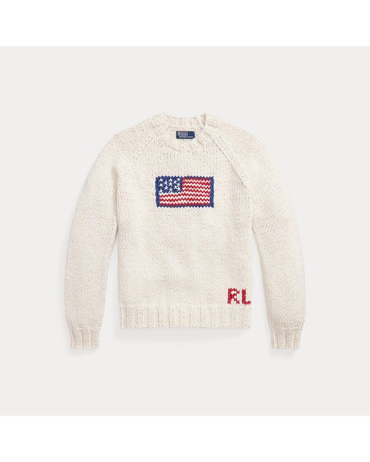 Polo Ralph Lauren Natural Flag Cotton Raglan-Sleeve Jumper for men