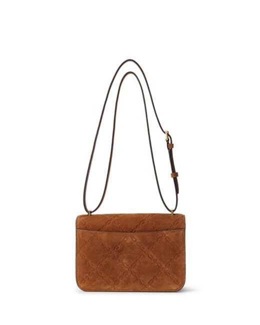 Sac Sophee Moyen En Daim Gaufré Ralph Lauren en coloris Brown