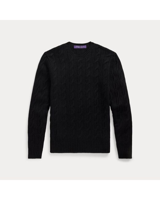 Ralph Lauren Black Cable-Knit Cashmere Sweater for men