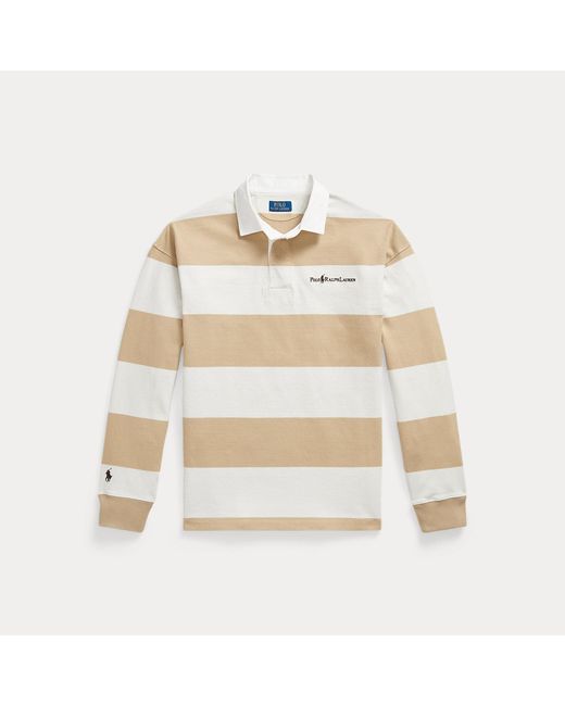 Polo Ralph Lauren Natural Relaxed Fit Striped Jersey Rugby Shirt for men