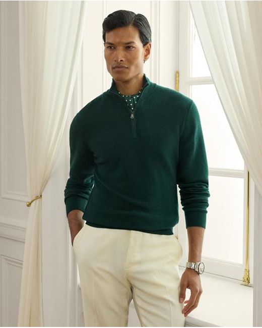 Ralph Lauren Piqué-Pullover Aus Wolle in Green für Herren