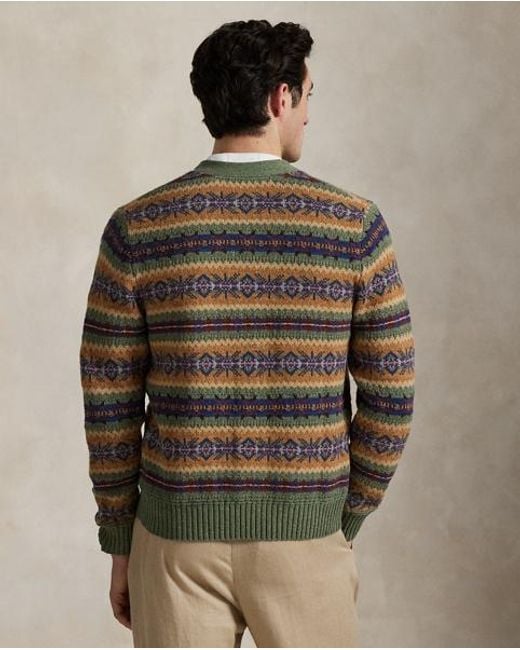 Polo Ralph Lauren Brown Fair Isle Cotton-Blend Cardigan for men