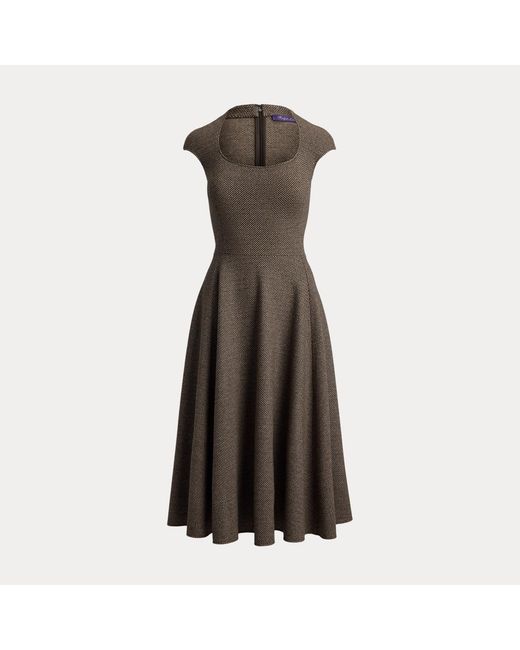 Ralph Lauren Gray Maisey Broken-Twill Jersey Day Dress