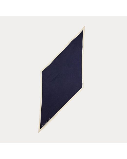 Foulard a rombo in lana e seta con logo di Polo Ralph Lauren in Blue