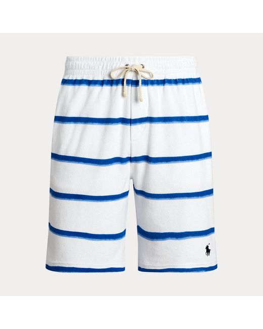 Polo Ralph Lauren Gestreifte Terry-Shorts mit Tunnelzug in Blue für Herren