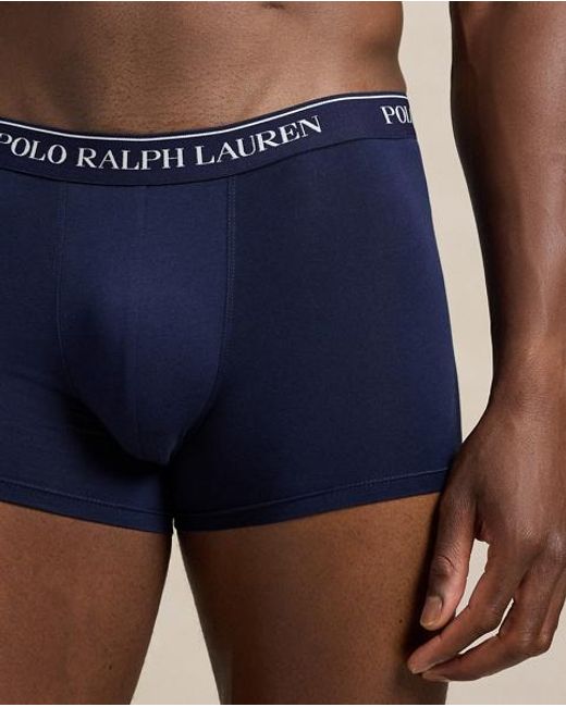 Polo Ralph Lauren Blue Stretch Cotton Boxer Shorts 3-pack for men