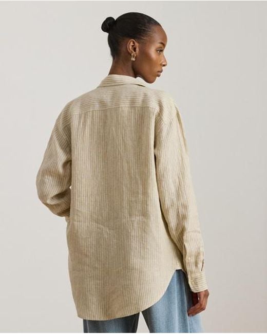 Ralph Lauren Natural Relaxed Fit Striped Linen Shirt
