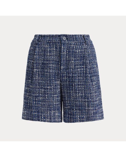 Ralph Lauren Blue Pleated Bouclé Short