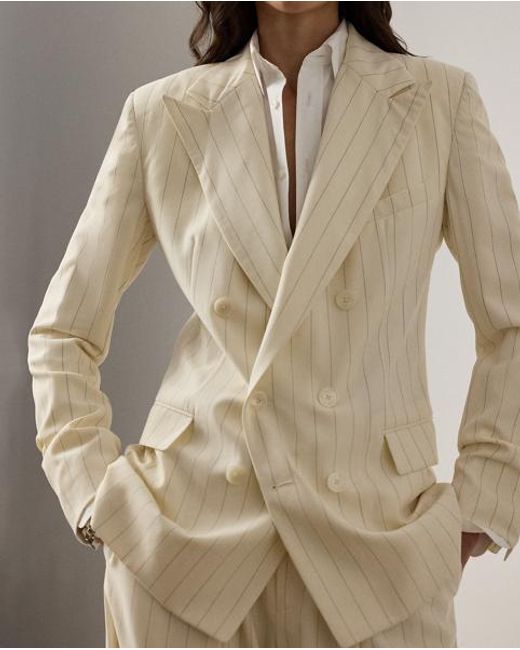 Ralph Lauren Natural Ramona Striped Wool Jacket