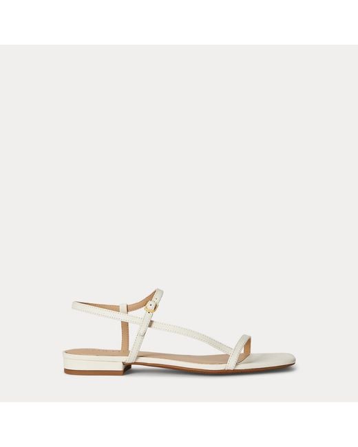 Ralph Lauren White Lainee Nappa Leather Sandal