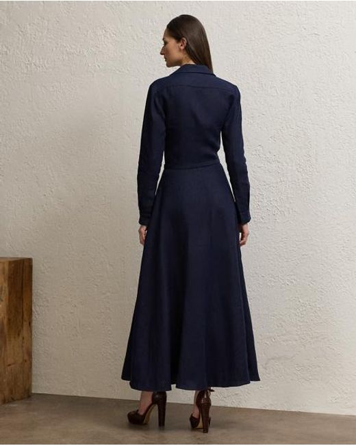 Vestido De Día Aniyah De Lino Ralph Lauren Collection de color Blue