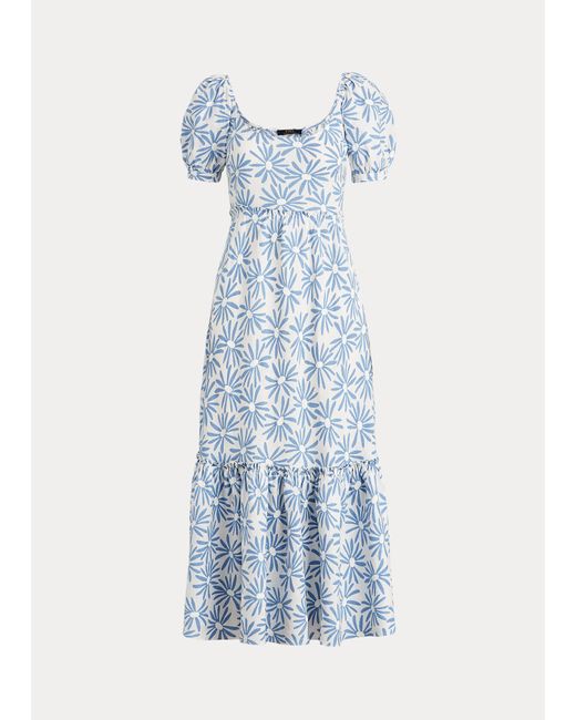 Polo Ralph Lauren Leinen Leinenkleid mit floralem Muster in Blau | Lyst DE